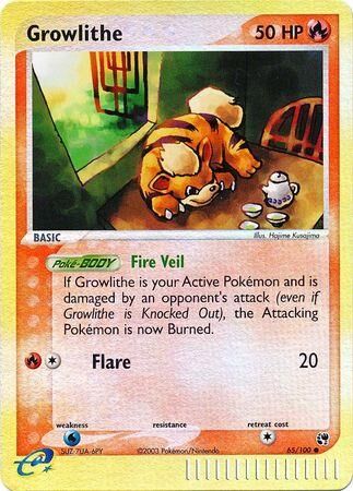 Growlithe - 65/100 - Reverse Holo - EN