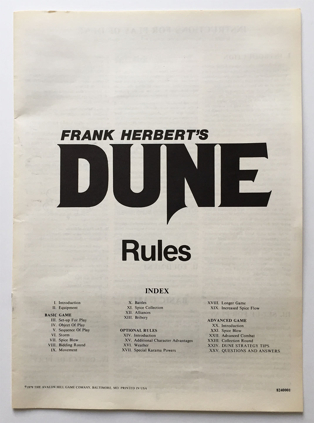 Dune Game 1979