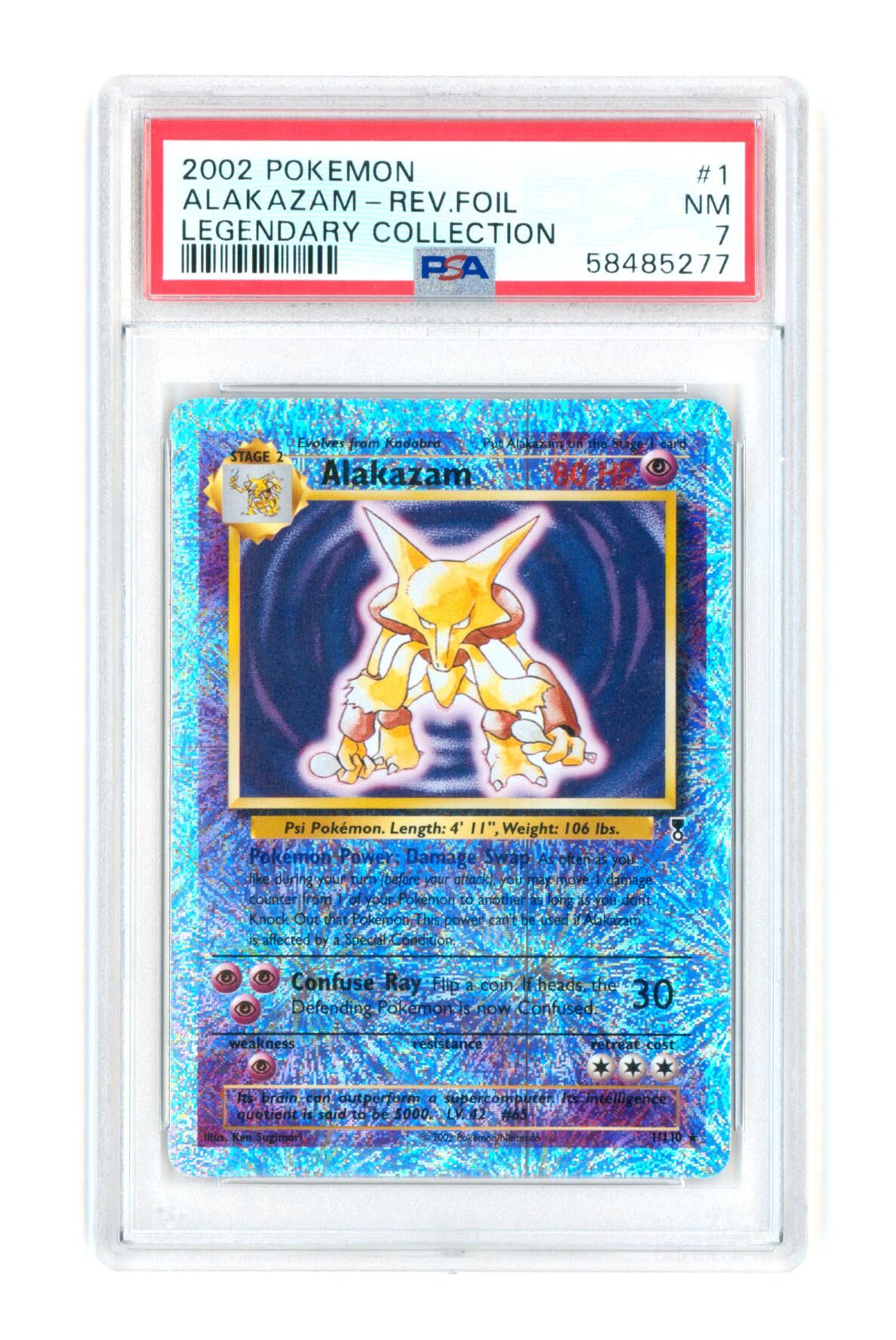 Alakazam 1/110 - Legendary Collection - Rev. Foil - 2002 - PSA 7 NM - Pokémon Alakazam 1/110 - Legendary Collection - Rev. Foil - 2002 - PSA 7 NM - Pokémon