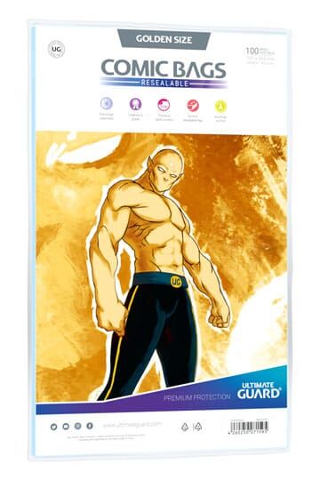 Ultimate Guard Comic Bags Resealable - Golden Size (100) Ultimate Guard Comic Bags Resealable - Golden Size (100)