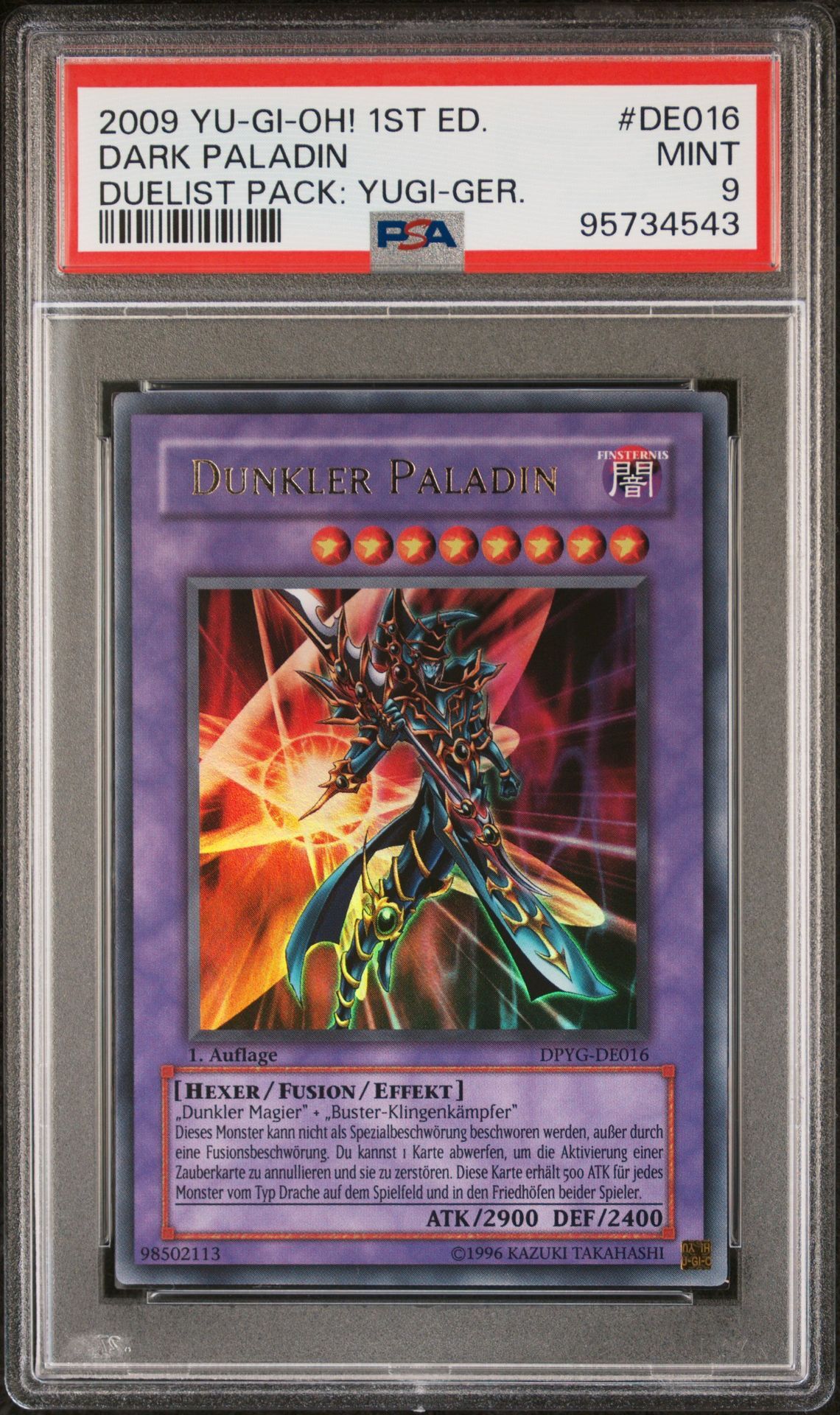 2009 YU-GI-OH! DUELIST PACK: YUGI DE016 DARK PALADIN 1ST EDITION-GERMAN - PSA 9 MINT - Yu-Gi-Oh! 2009 YU-GI-OH! DUELIST PACK: YUGI DE016 DARK PALADIN 1ST EDITION-GERMAN - PSA 9 MINT - Yu-Gi-Oh!