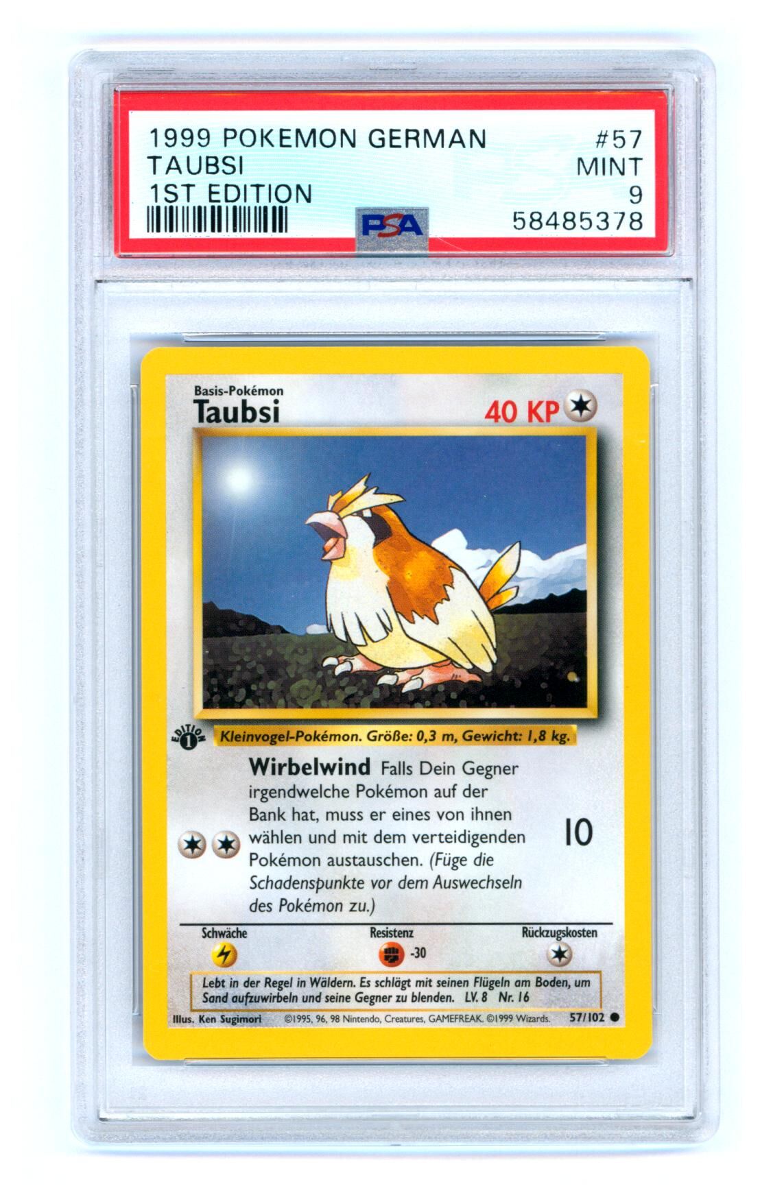 Taubsi 57/102 - Base Set - 1st Edition - PSA 9 MINT - Pokémon