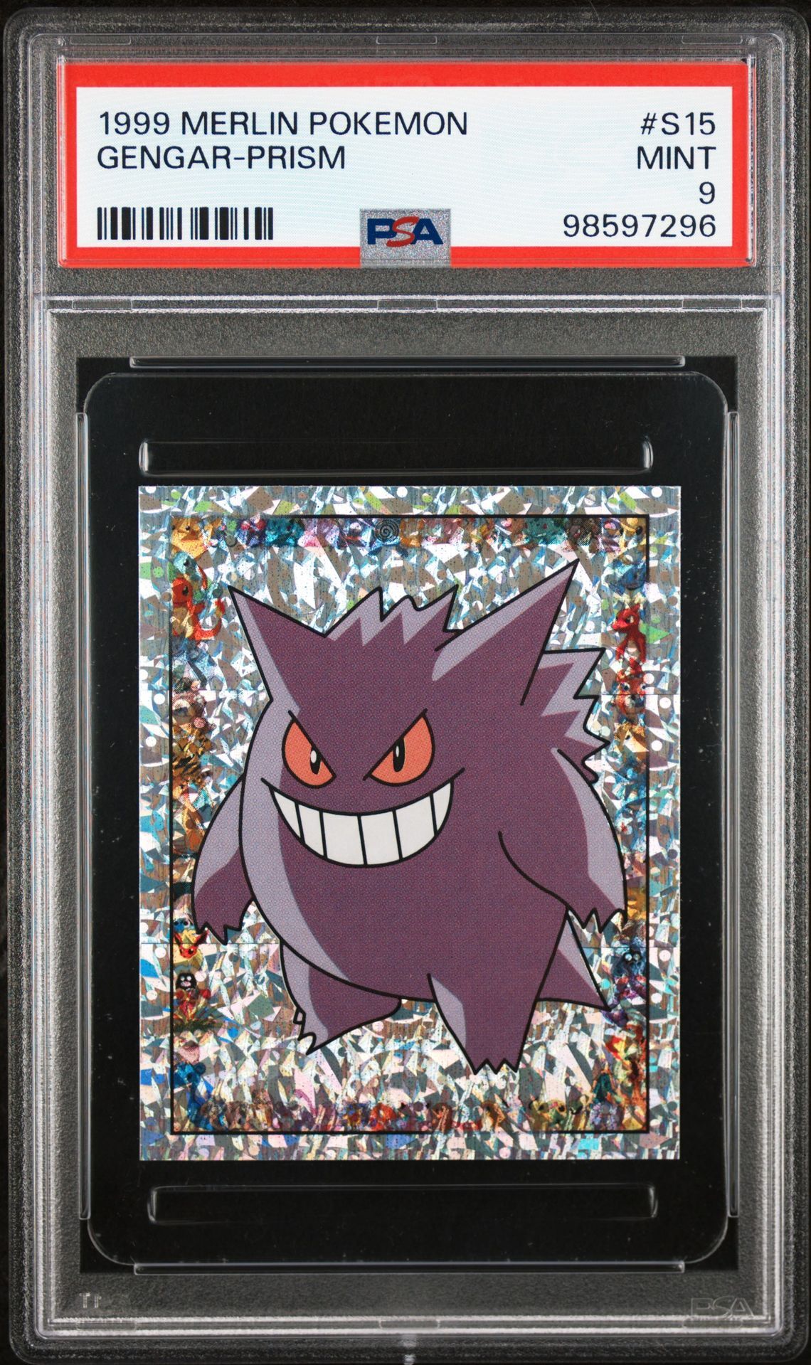 1999 MERLIN POKEMON S15 GENGAR-PRISM - PSA 9 MINT - Pokémon 1999 MERLIN POKEMON S15 GENGAR-PRISM - PSA 9 MINT - Pokémon