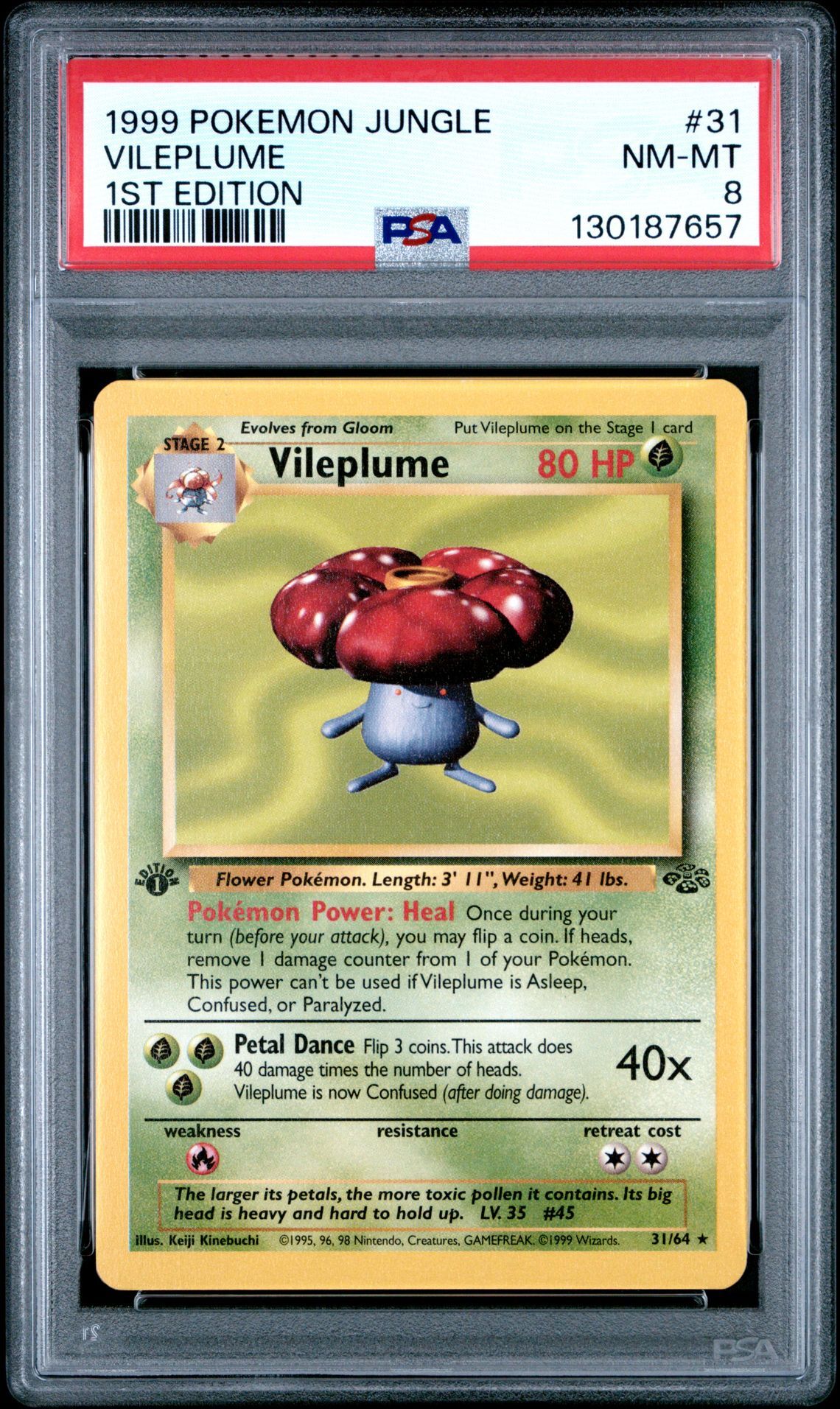 1999 POKEMON JUNGLE #31 VILEPLUME 1ST EDITION - PSA 8 NM-MT - Pokemon