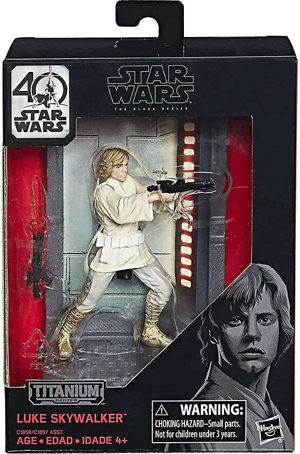 Disney Star Wars A New Hope 40th Anniversary Black Titanium Series 1 Luke Skywalker Die Cast Action Figure