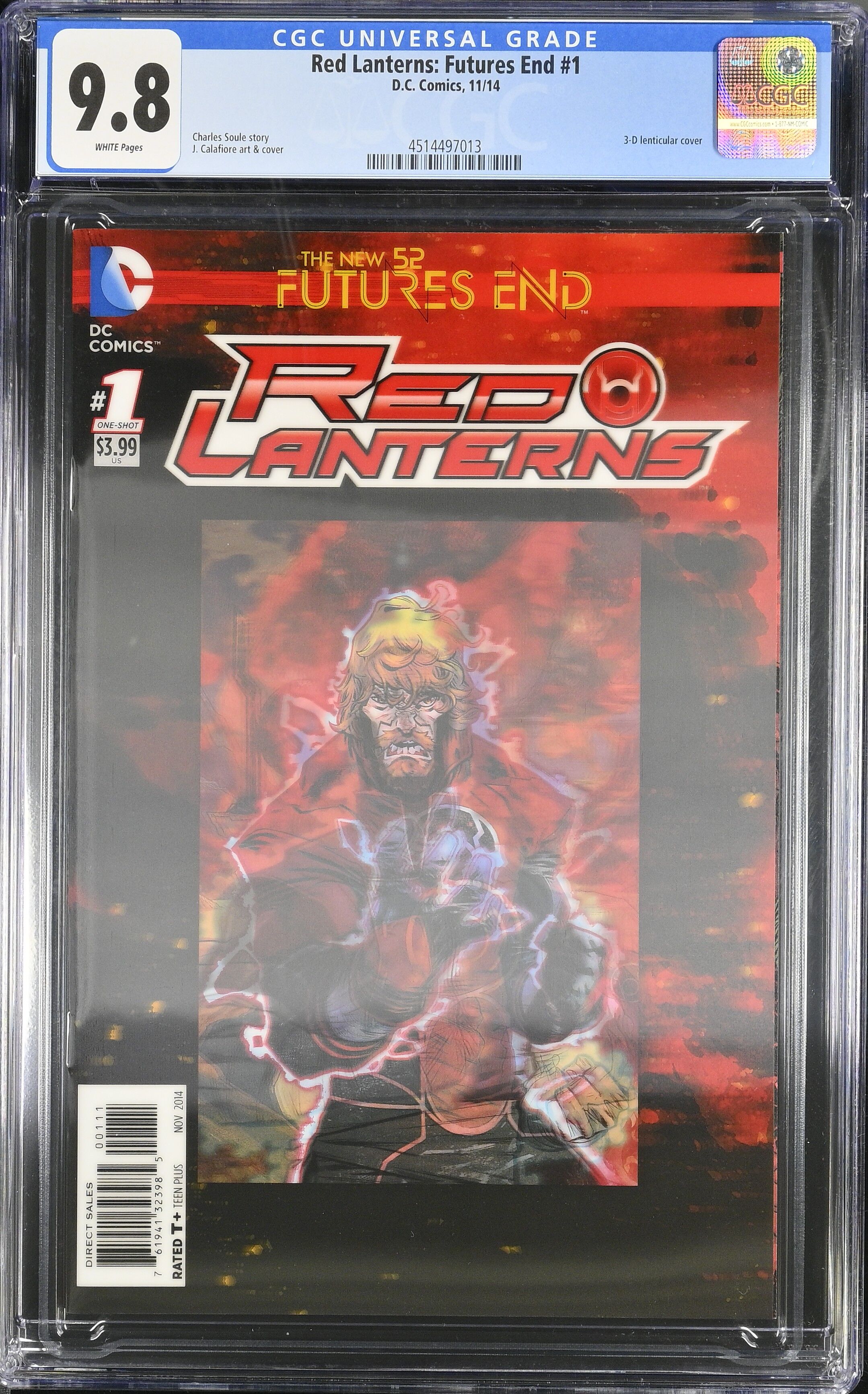 Red Lanterns: Futures End #1 CGC 9.8 3D Lenticular Cover Top Pop!
