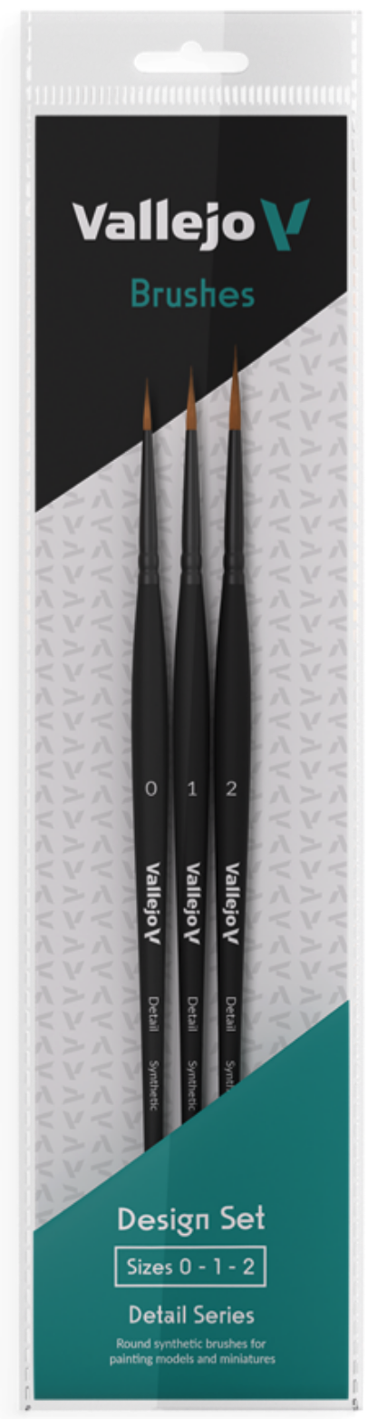 Vallejo - Brush Set / Detail - Design Set - Synthetic Fibers (Sizes 0,1 & 2)