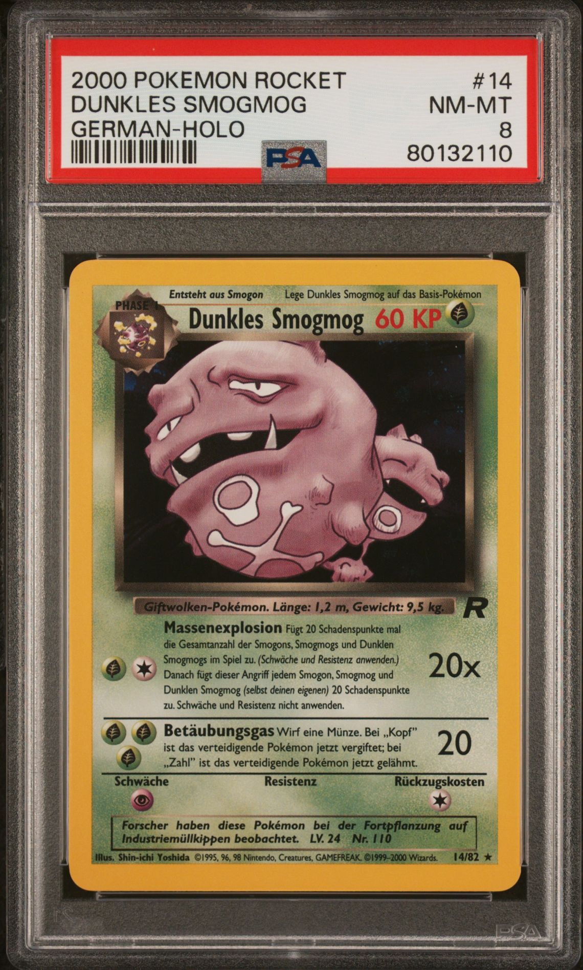 2000 POKEMON ROCKET 14 DUNKLES SMOGMOG-HOLO GERMAN - PSA 8 NM-MT 2000 POKEMON ROCKET 14 DUNKLES SMOGMOG-HOLO GERMAN - PSA 8 NM-MT
