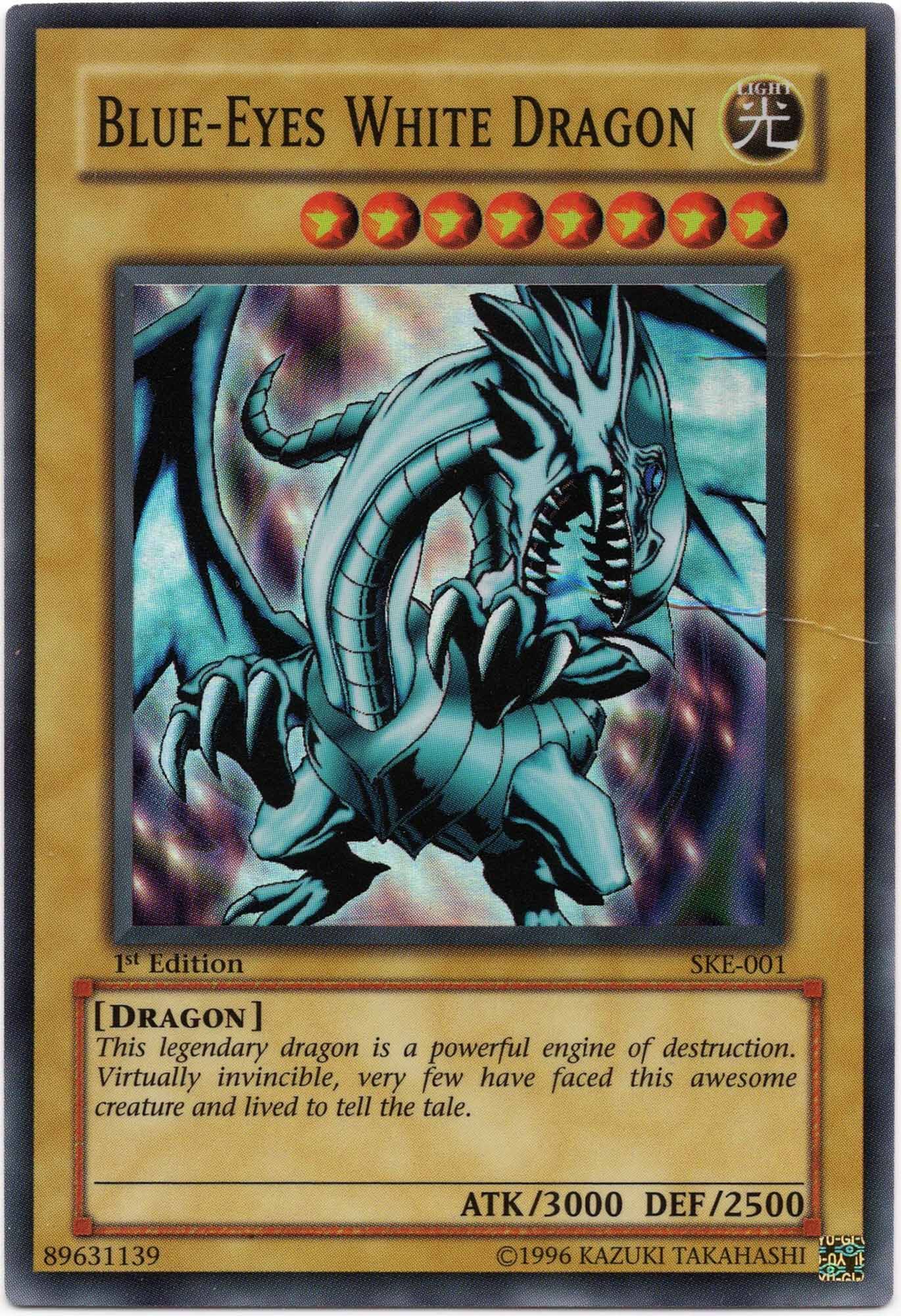 blue-eyes-white-dragon-ske-001-super-rare-1st-edition-heavily-played Blue-Eyes White Dragon - SKE-001 - Super Rare - 1st Edition (Heavily Played)