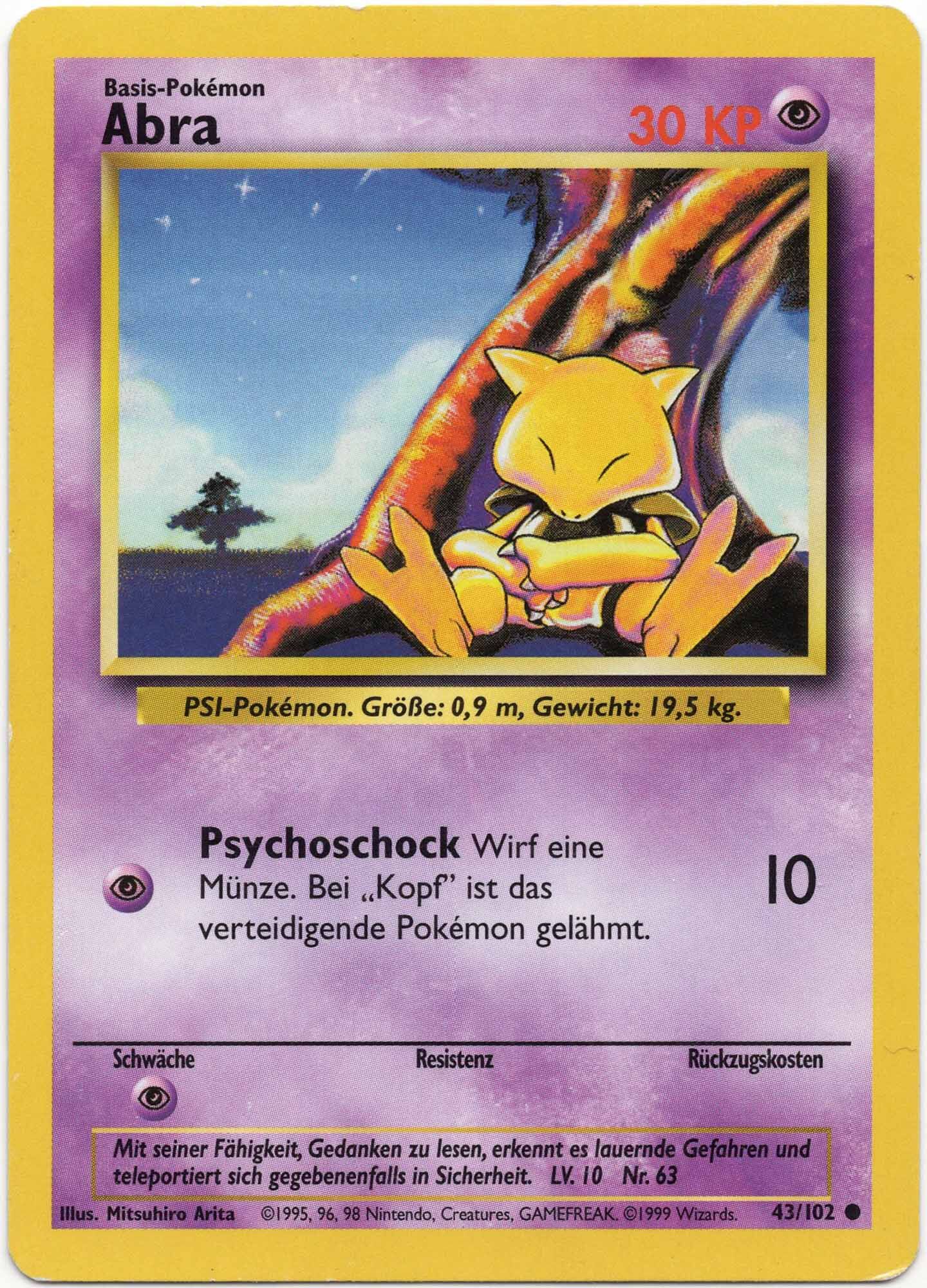 abra-43-102-pokemon-tcg-moderately-played Abra - 43/102 - Pokémon TCG - Moderately Played