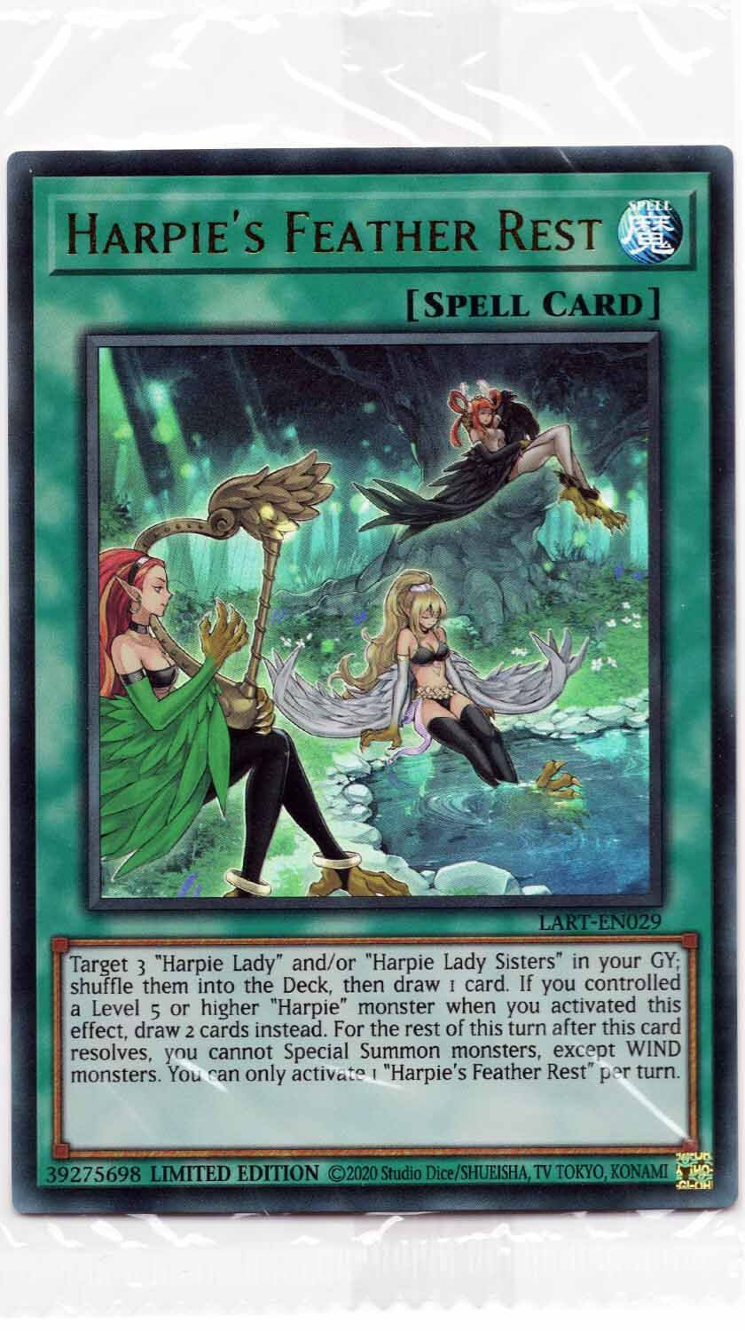 harpies-feather-rest-lart-en029-ultra-rare-sealed-yu-gi-oh-1 Harpie's Feather Rest - LART-EN029 - Ultra Rare - Sealed
