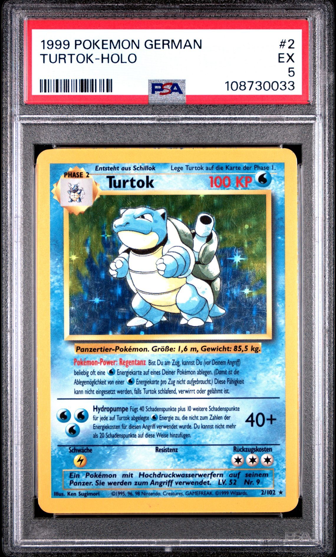 1999 POKEMON GERMAN 2 TURTOK-HOLO - PSA 5 EX - Pokémon