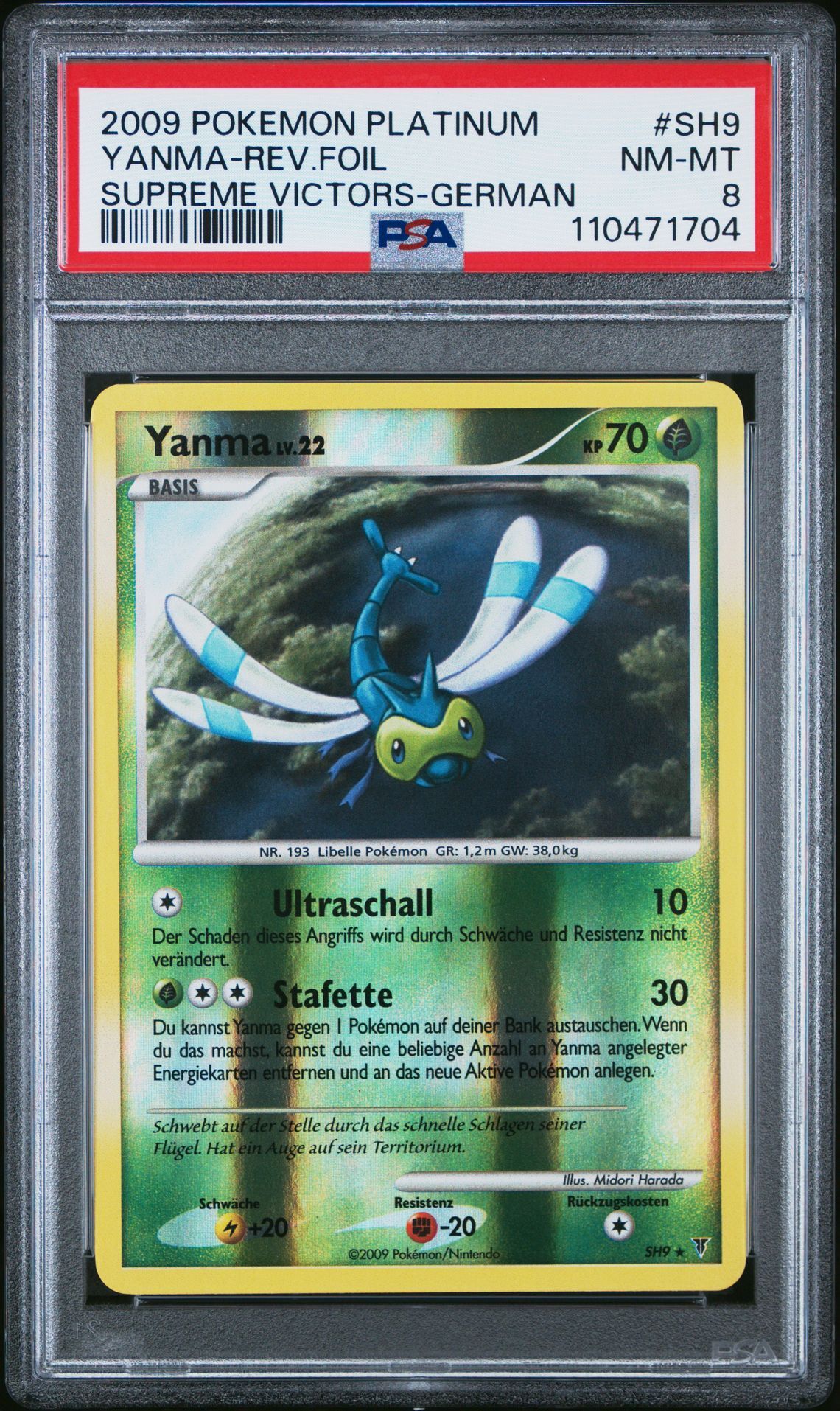 2009 POKEMON PLATINUM SUPREME VICTORS SH9 YANMA-REVERSE FOIL GERMAN - PSA 8 NM-MT - Pokémon 2009 POKEMON PLATINUM SUPREME VICTORS SH9 YANMA-REVERSE FOIL GERMAN - PSA 8 NM-MT - Pokémon