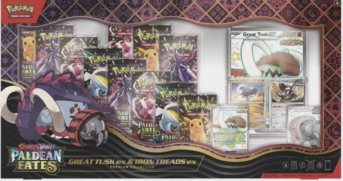 Pokémon TCG: Scarlet&Violet - Paldean Fates - Great Tusk ex & Iron Treads ex Premium Collection Box - EN
