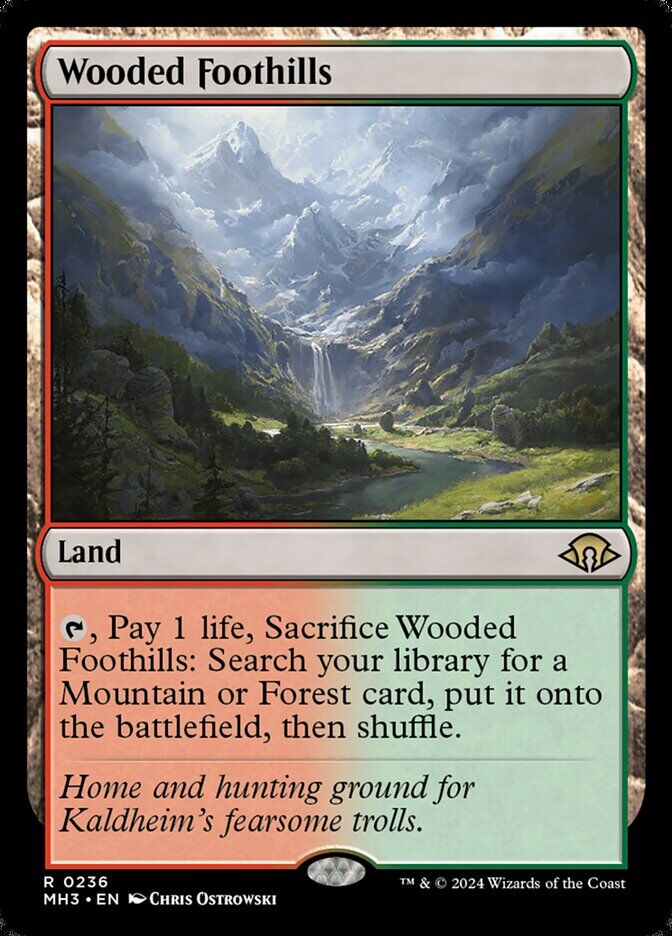 Wooded Foothills - MH3 236 - Foil - EN - NM Wooded Foothills - MH3 236 - Foil - EN - NM