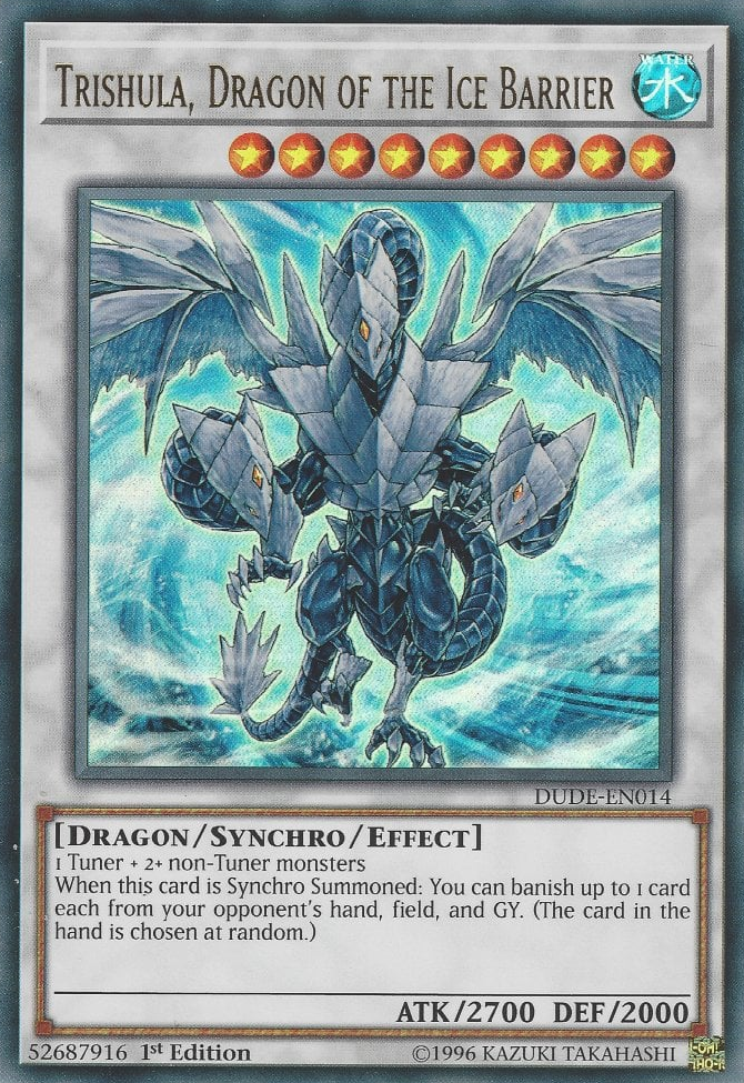Trishula, Drache der Eisbarriere - DUDE-014 - Ultra Rare - 1. Auflage Trishula, Drache der Eisbarriere - DUDE-014 - Ultra Rare - 1. Auflage