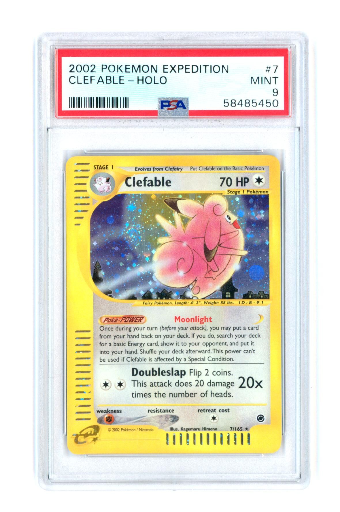 Clefable 07/165 - Holo - Pokemon Expedition - 2002 - PSA 9 MINT - Pokémon