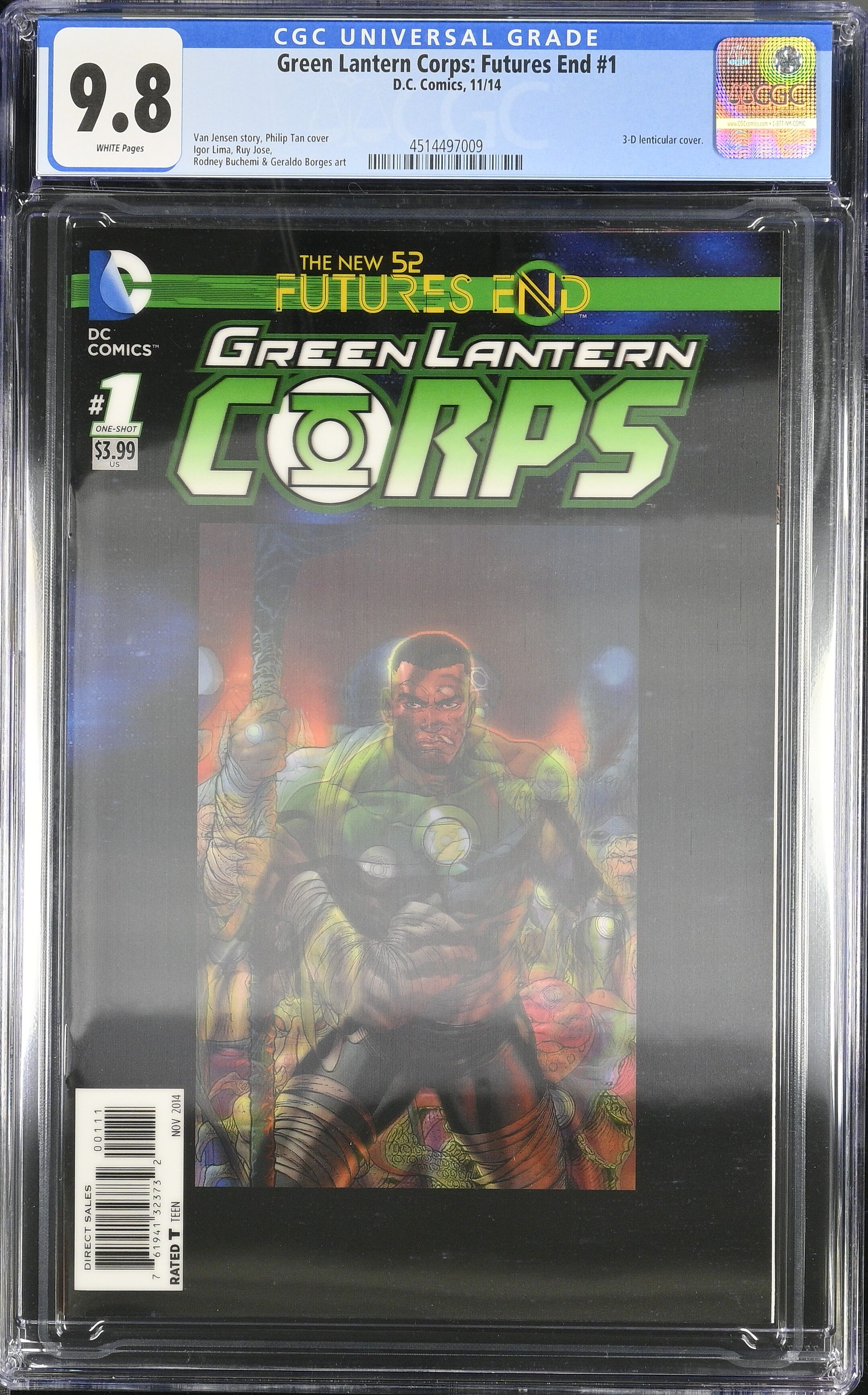 Green Lantern Corps: Futures End #1 CGC 9.8 3D Lenticular Cover
