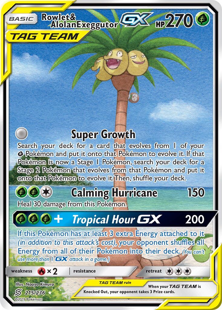Rowlet & Alolan Exeggutor-GX - 215/236 - EN Rowlet & Alolan Exeggutor-GX - 215/236 - EN