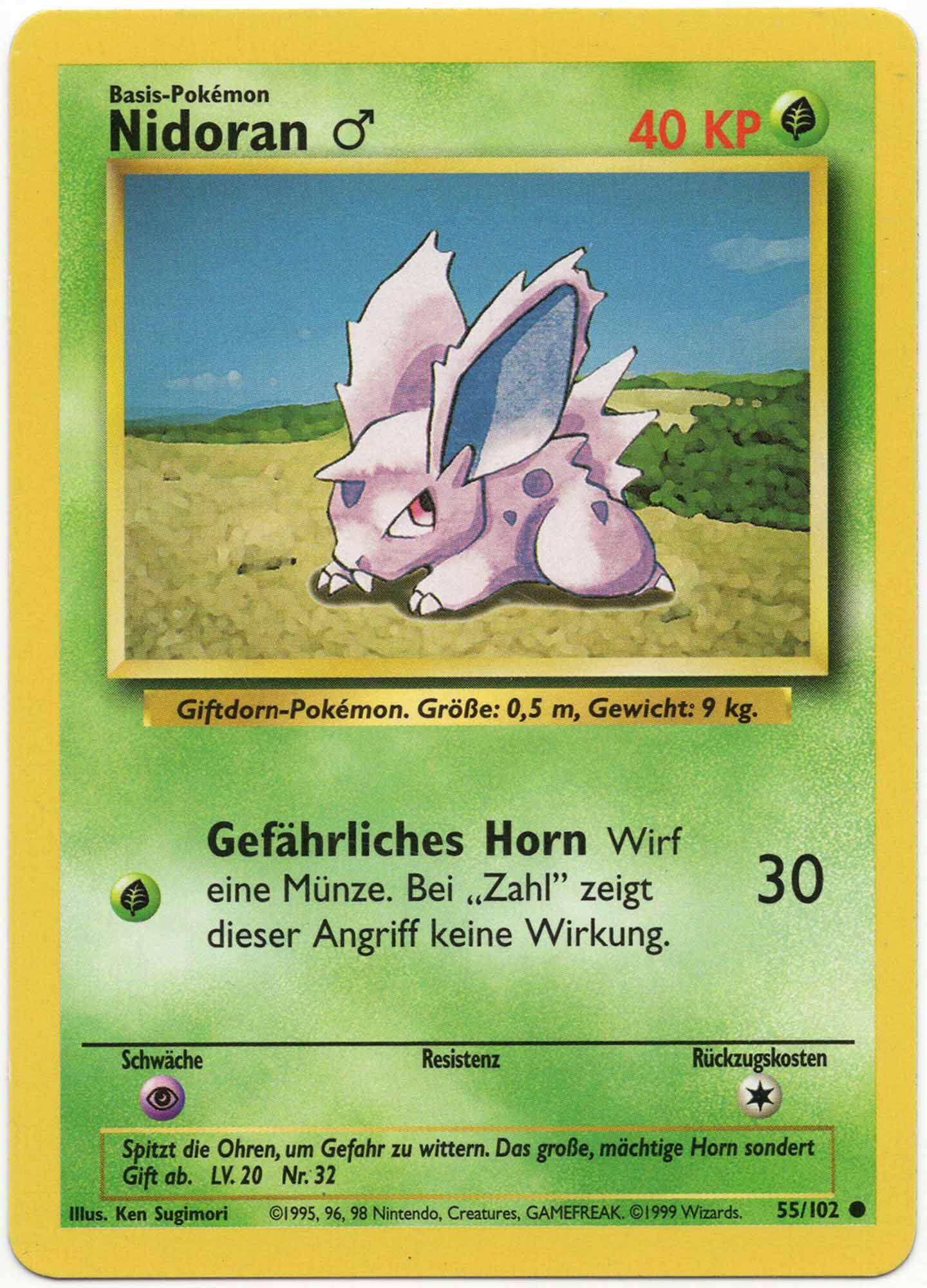 nidoran-55-102-pokemon-tcg-lightly-played Nidoran ♂ - 55/102 - Pokémon TCG - Lightly Played