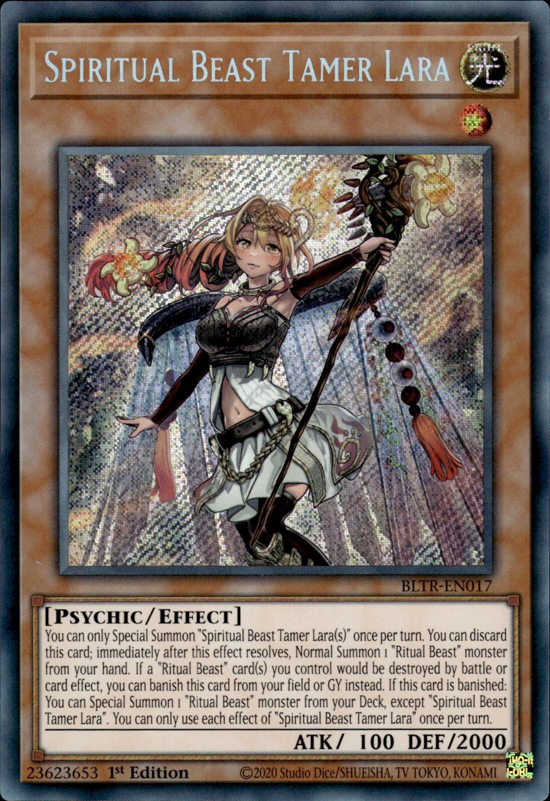Geistungeheuer-Avatar-Zähmerin Lara - BLTR-017 - Quarter Century Secret Rare - 1. Auflage Geistungeheuer-Avatar-Zähmerin Lara - BLTR-017 - Quarter Century Secret Rare - 1. Auflage