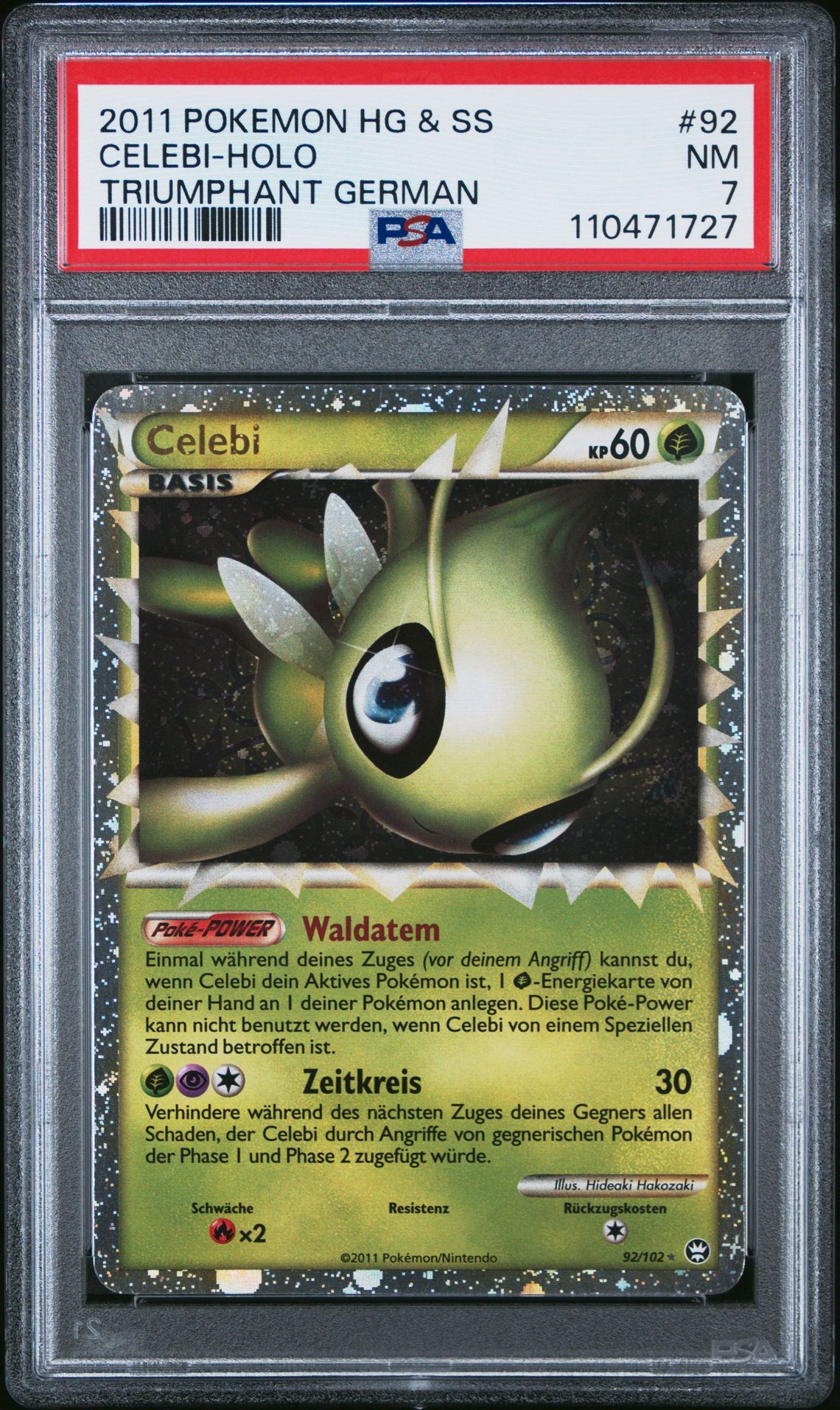 2011 POKEMON GERMAN HEARTGOLD & SOULSILVER TRIUMPHANT 92 CELEBI-HOLO - PSA 7 NM - Pokémon 2011 POKEMON GERMAN HEARTGOLD & SOULSILVER TRIUMPHANT 92 CELEBI-HOLO - PSA 7 NM - Pokémon