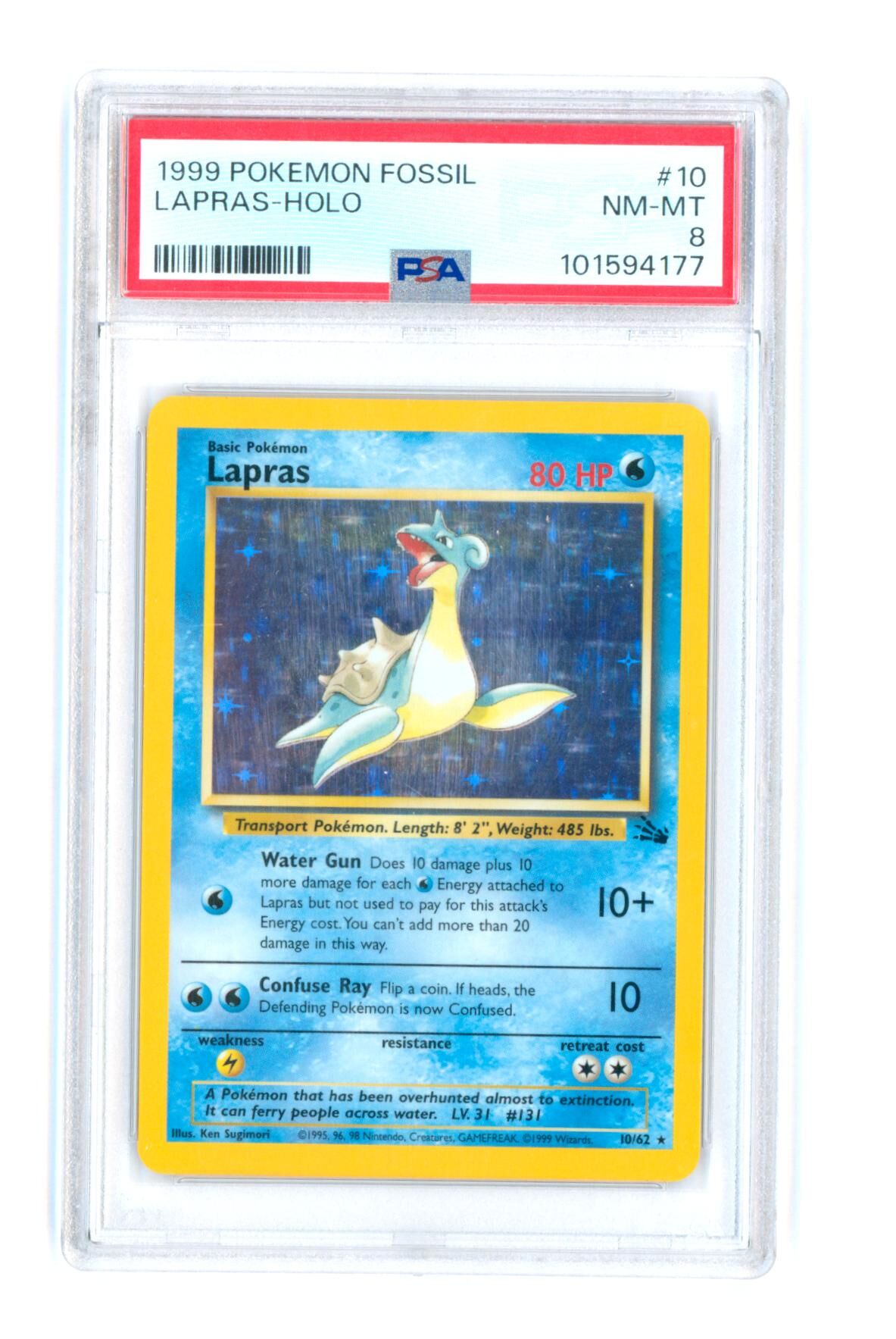 Lapras 10/62 - Fossil - Holo - PSA 8 NM-MT - Pokemon Lapras 10/62 - Fossil - Holo - PSA 8 NM-MT - Pokemon
