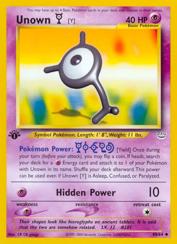Unown Y - 40/66 - 1st Edition - EN