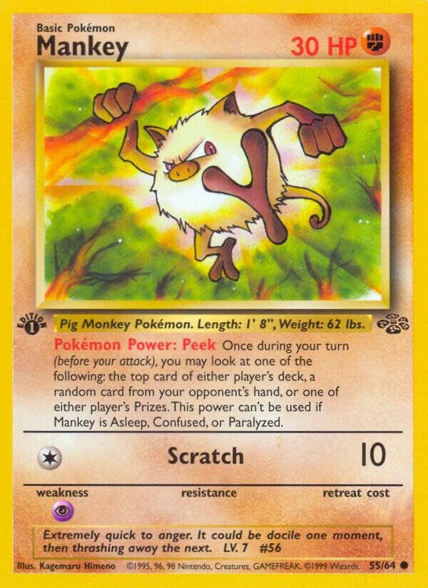 Mankey - 55/64 - 1st Edition - EN