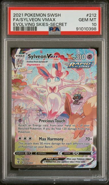 Sylveon VMAX #212 - Sword & Shield Evolving Skies - Secret - PSA 10 GEM-MT - Pokemon