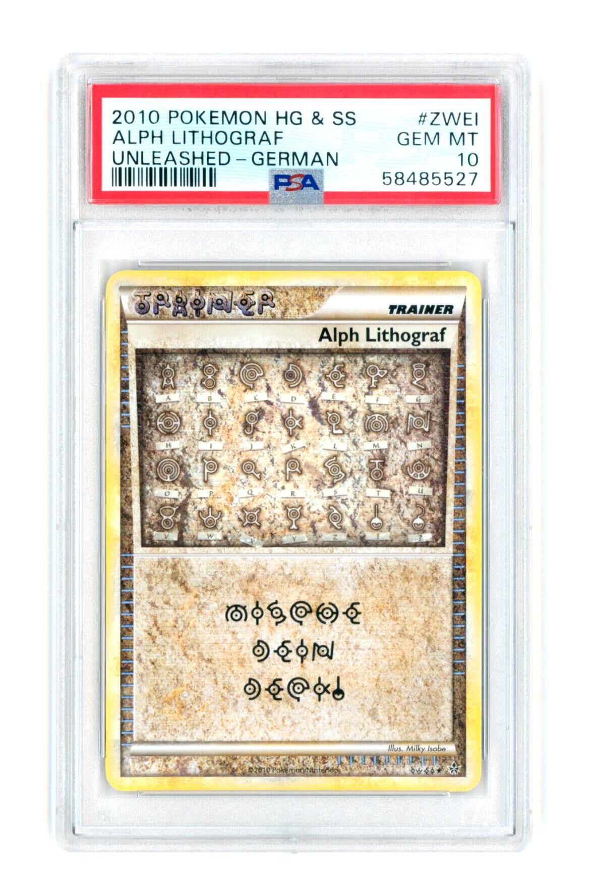 Alph Lithograf #ZWEI - Unleashed - HG & SS - German - 2010 - PSA 10 GEM-MT - Pokémon
