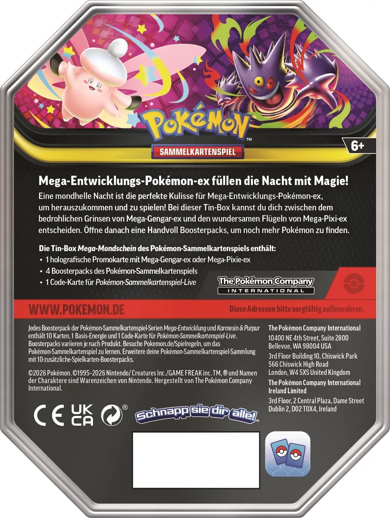 Pokémon TCG: Mega-Mondschein ex Tin Mega-Pixi - DE