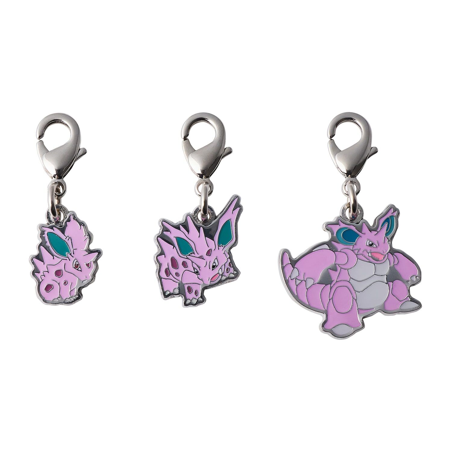 Pokemon Center - Nidoran♀, Nidorino, Nidoking Schlüsselanhänger - 3 Stück Pokemon Center - Nidoran♀, Nidorino, Nidoking Schlüsselanhänger - 3 Stück
