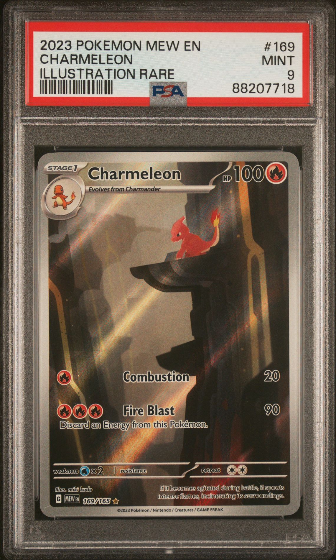 2023 POKEMON MEW EN-151 169 CHARMELEON ILLUSTRATION RARE - PSA 9 MINT - Pokémon 2023 POKEMON MEW EN-151 169 CHARMELEON ILLUSTRATION RARE - PSA 9 MINT - Pokémon