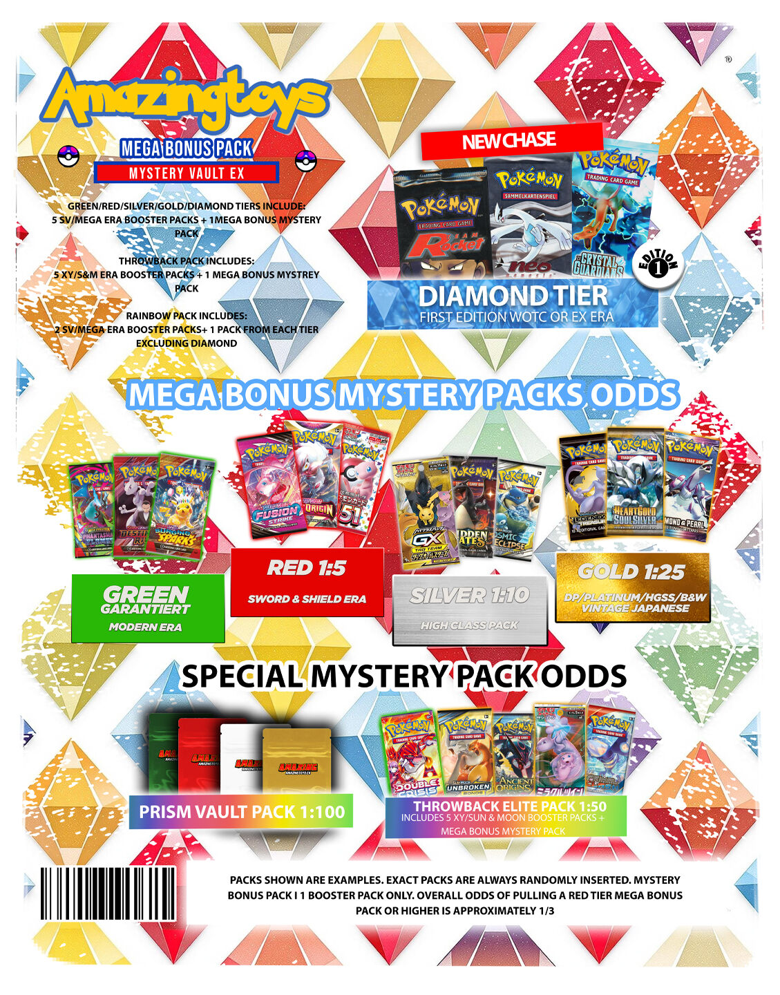 Pokémon AMAZINGTOYS® Ultimate Mystery Vault EX Booster Pack - Wave 4