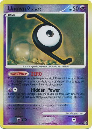 Unown Z - 72/132 - Reverse Holo - EN Unown Z - 72/132 - Reverse Holo - EN