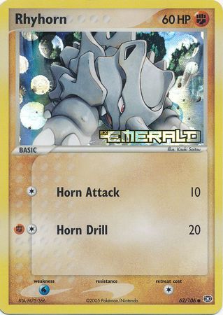 Rhyhorn - 62/106 - Reverse Holo - EN