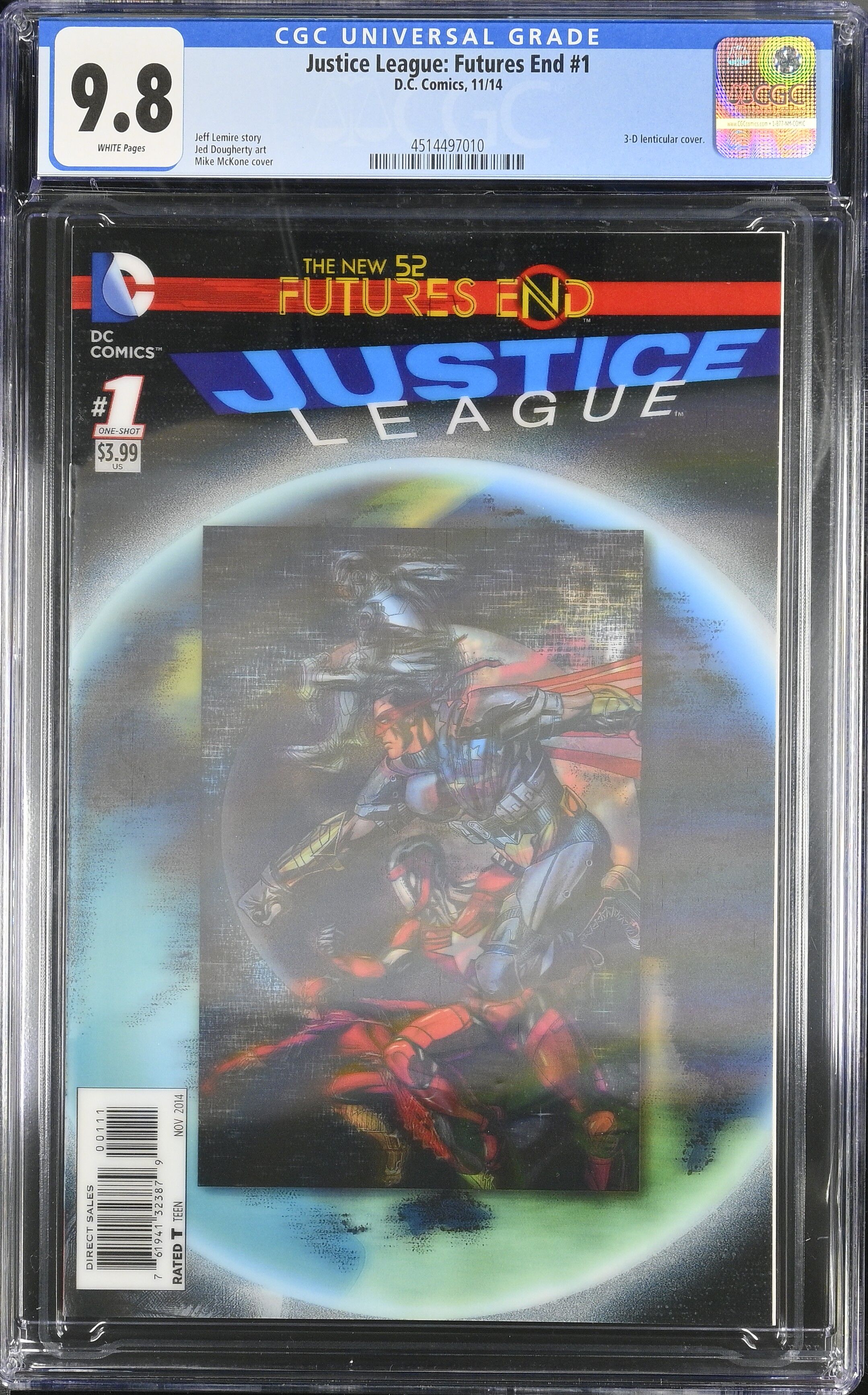 Justice League: Futures End #1 CGC 9.8 3D Lenticular Cover