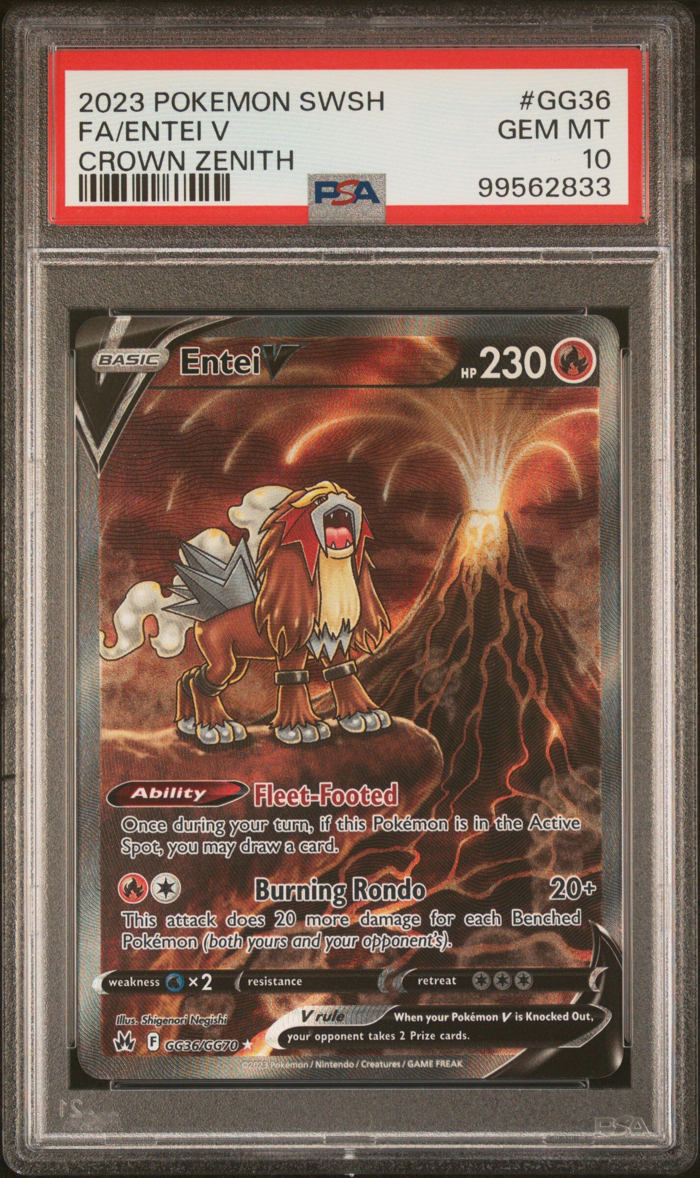 Entei V GG36/GG70 - Crown Zenith - PSA 10 GEM-MT - Pokémon Entei V GG36/GG70 - Crown Zenith - PSA 10 GEM-MT - Pokémon