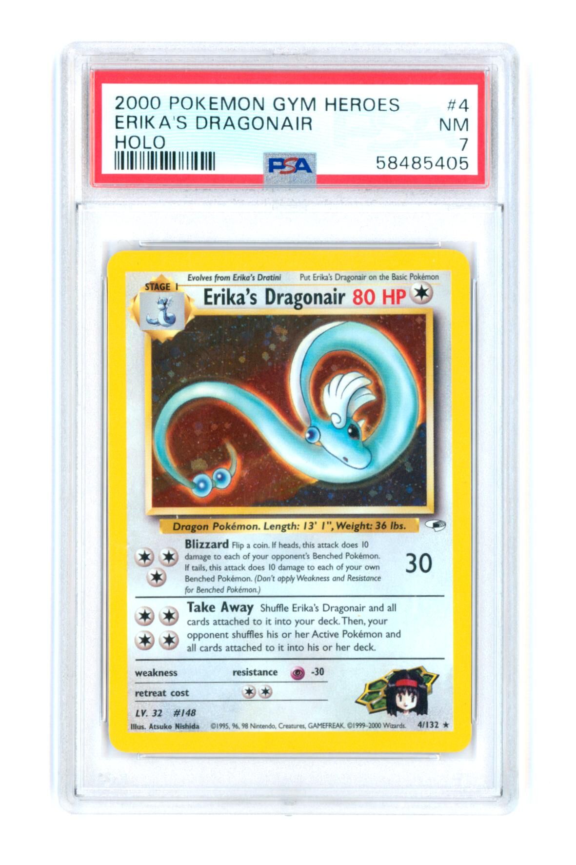 Erika`s Dragonair 4/132 - Holo - Gym Heroes - 2000 - PSA 7 NM - Pokémon Erika`s Dragonair 4/132 - Holo - Gym Heroes - 2000 - PSA 7 NM - Pokémon