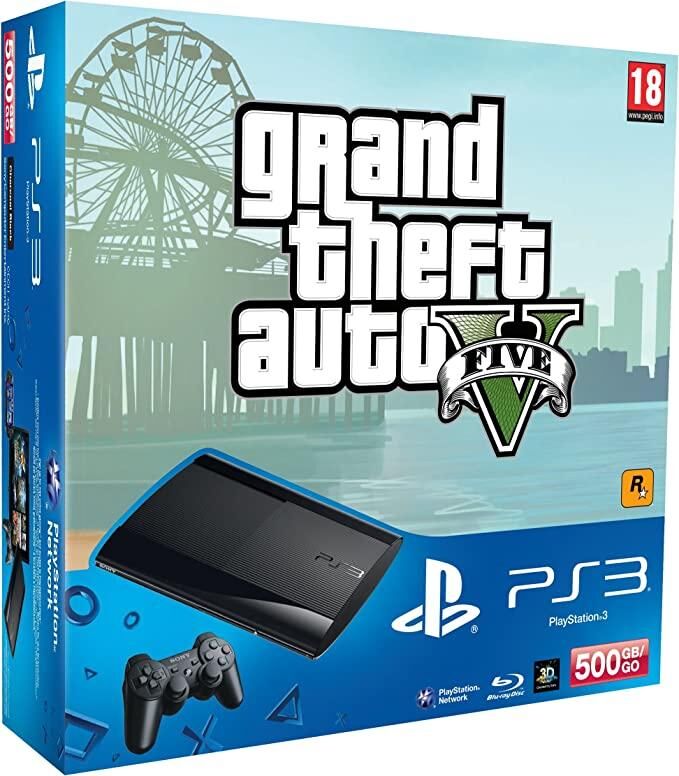 Playstation 3 500GB Super Slim Grand Theft Auto V Bundle - OVP - PS3 - EN