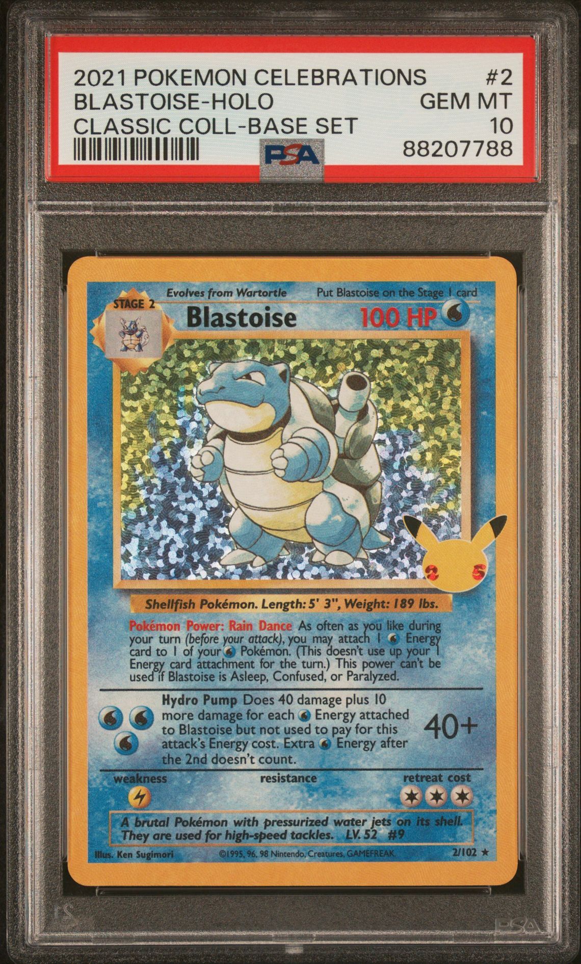 2021 POKEMON CELEBRATIONS CLASSIC COLLECTION 2 BLASTOISE-HOLO - PSA 10 GEM-MT - Pokémon 2021 POKEMON CELEBRATIONS CLASSIC COLLECTION 2 BLASTOISE-HOLO - PSA 10 GEM-MT - Pokémon