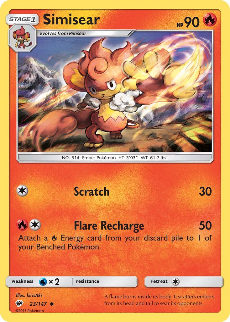 simisear-23-147-pokemon-tcg-lightly-played-en Simisear - 23/147 - Pokémon TCG - Lightly Played - EN