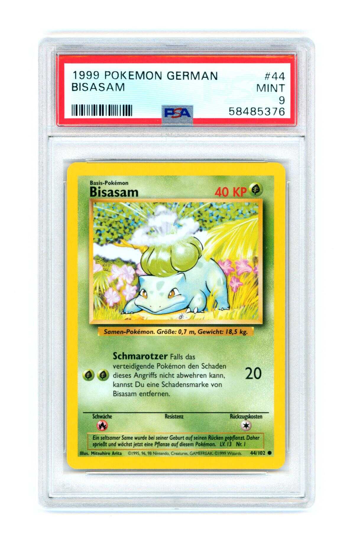 Bisasam 44/102 - Base Set - 1st Edition - PSA 9 MINT - Pokémon