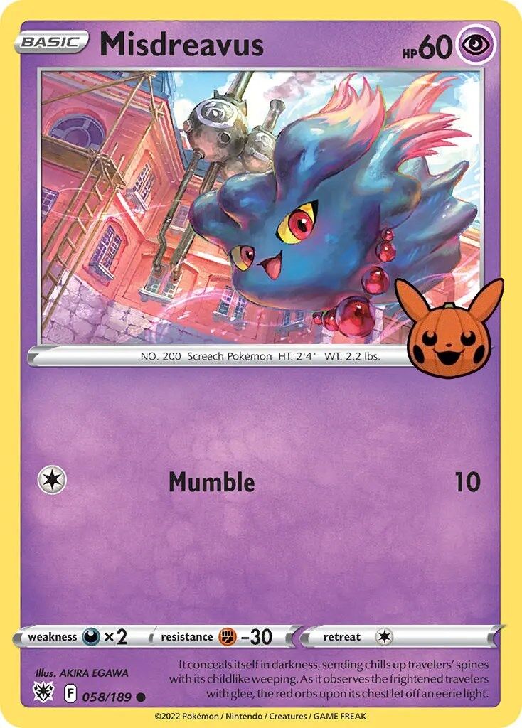 Misdreavus - 058/189 - Pokémon TCG - Near Mint - EN
