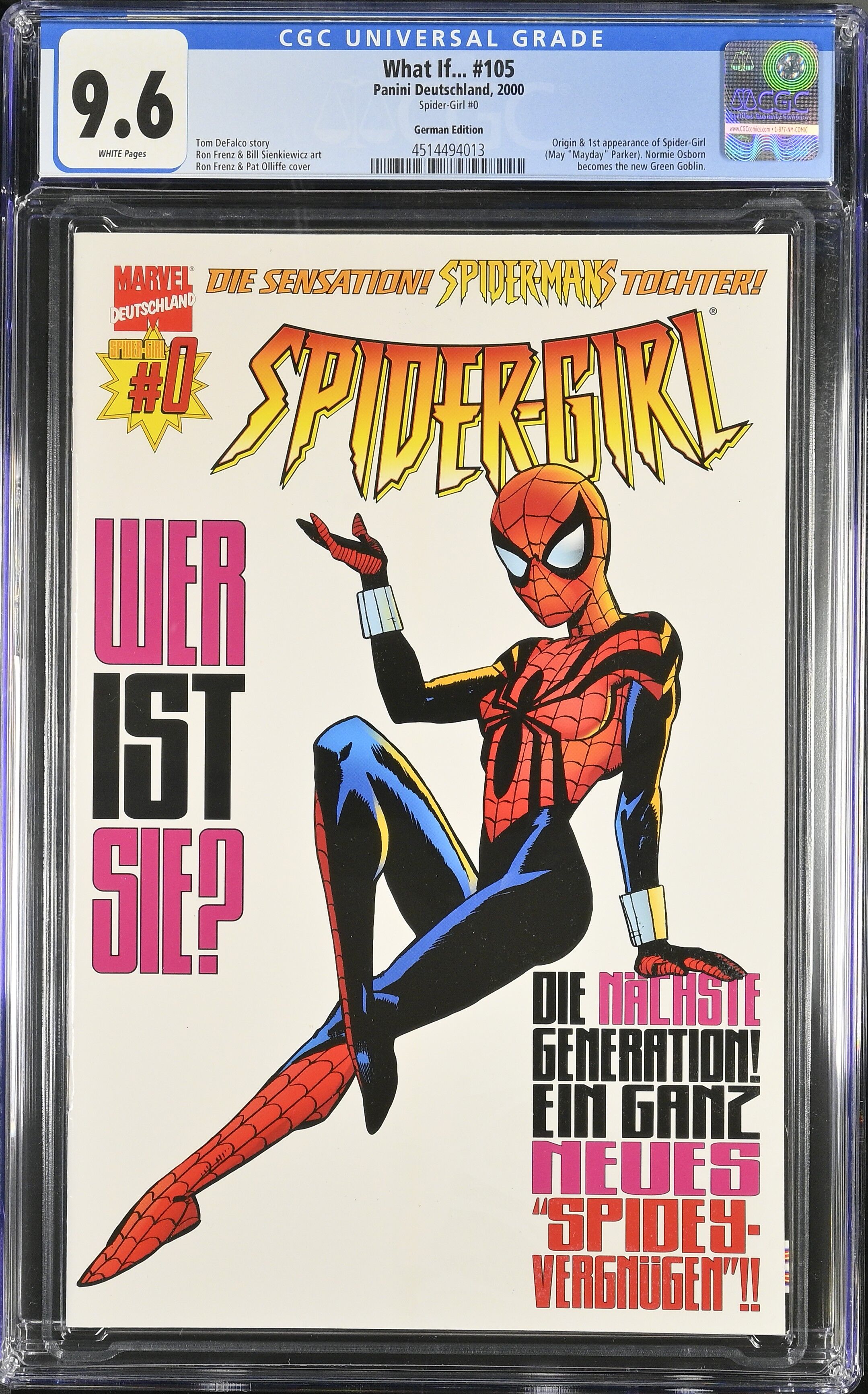 What If #105 CGC 9.6 Spidergirl #0 What If #105 CGC 9.6 Spidergirl #0