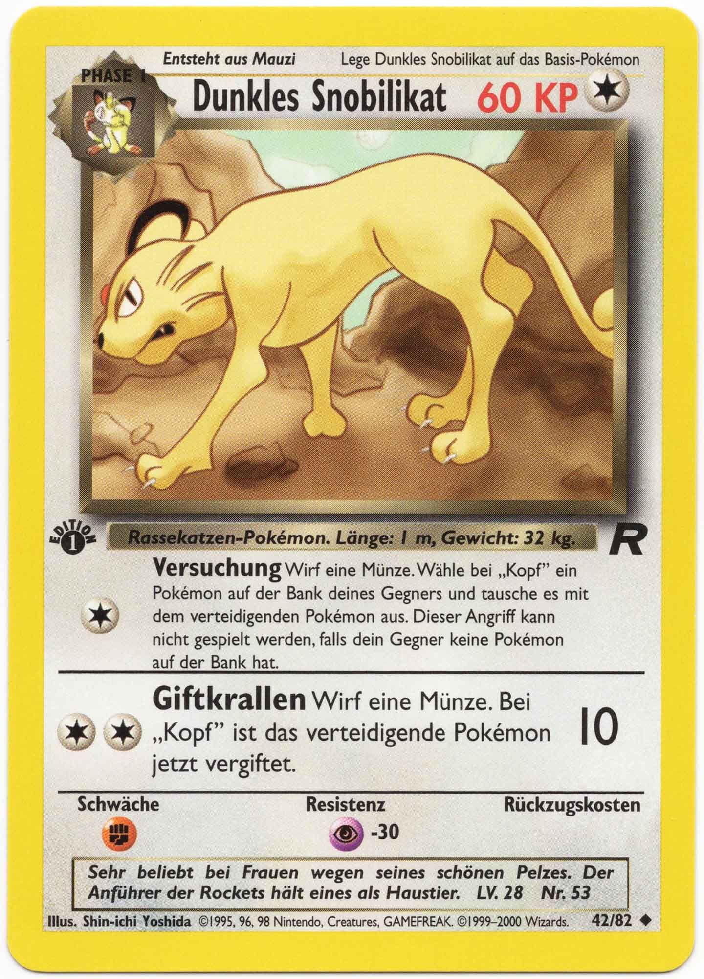dunkles-snobilikat-42-82-1-edition-pok-mon-tcg Dunkles Snobilikat 42/82 1. Edition - Pokémon TCG