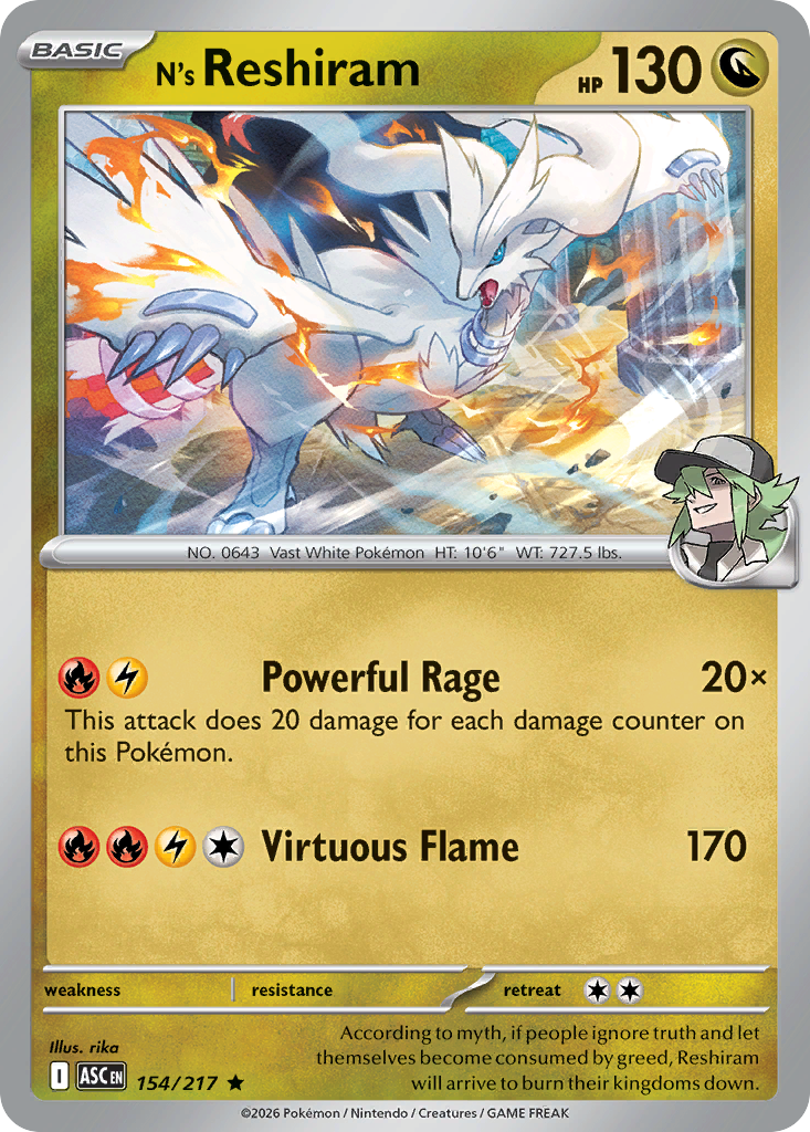 N’s Reshiram - 154/217 - EN N’s Reshiram - 154/217 - EN