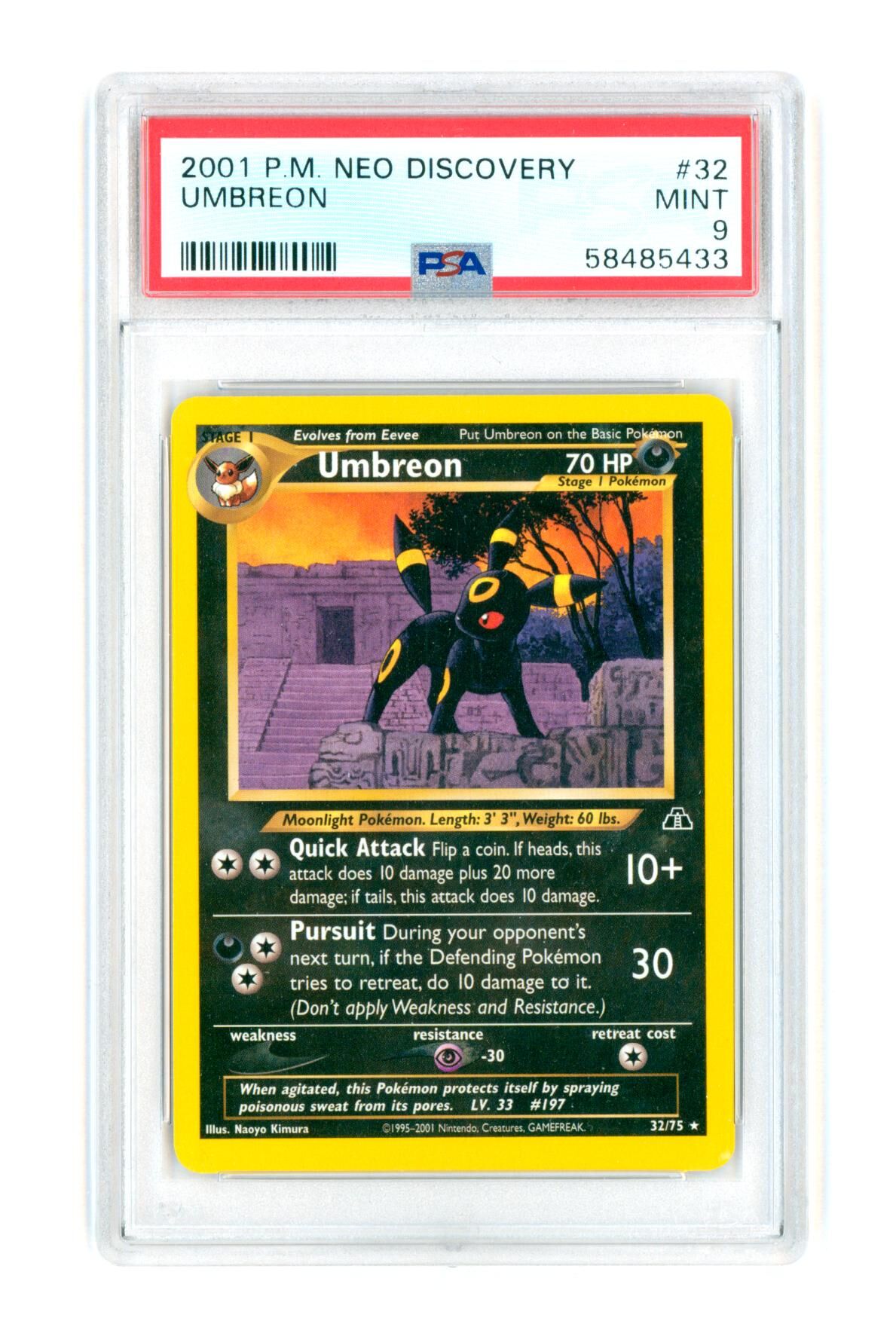 Umbreon - Neo Discovery - 2001 - PSA 9 MINT - Pokémon Umbreon - Neo Discovery - 2001 - PSA 9 MINT - Pokémon