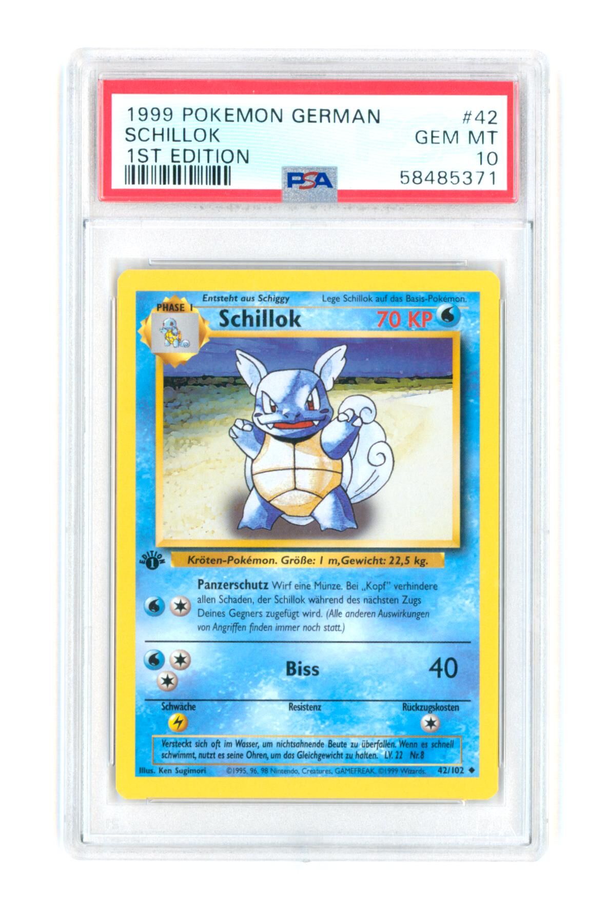 Schillok 42/102 - 1st Edition - 1999 Base Set - PSA 10 GEM-MT - Pokémon